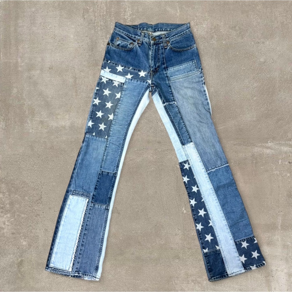 Hysteric Glamour Kinky Patchwork Jeans Star Denim Y2K Japan Archive Small 28